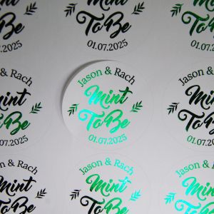 Mint To Be Wedding Favour Personalised Labels