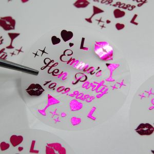 Hen Party Personalised L Plates, Lips, Martini Stickers