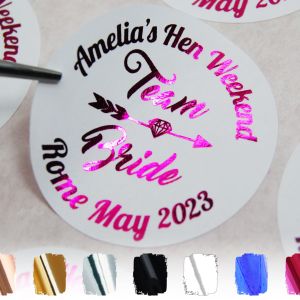 Personalised Team Bride Hen Party Stickers