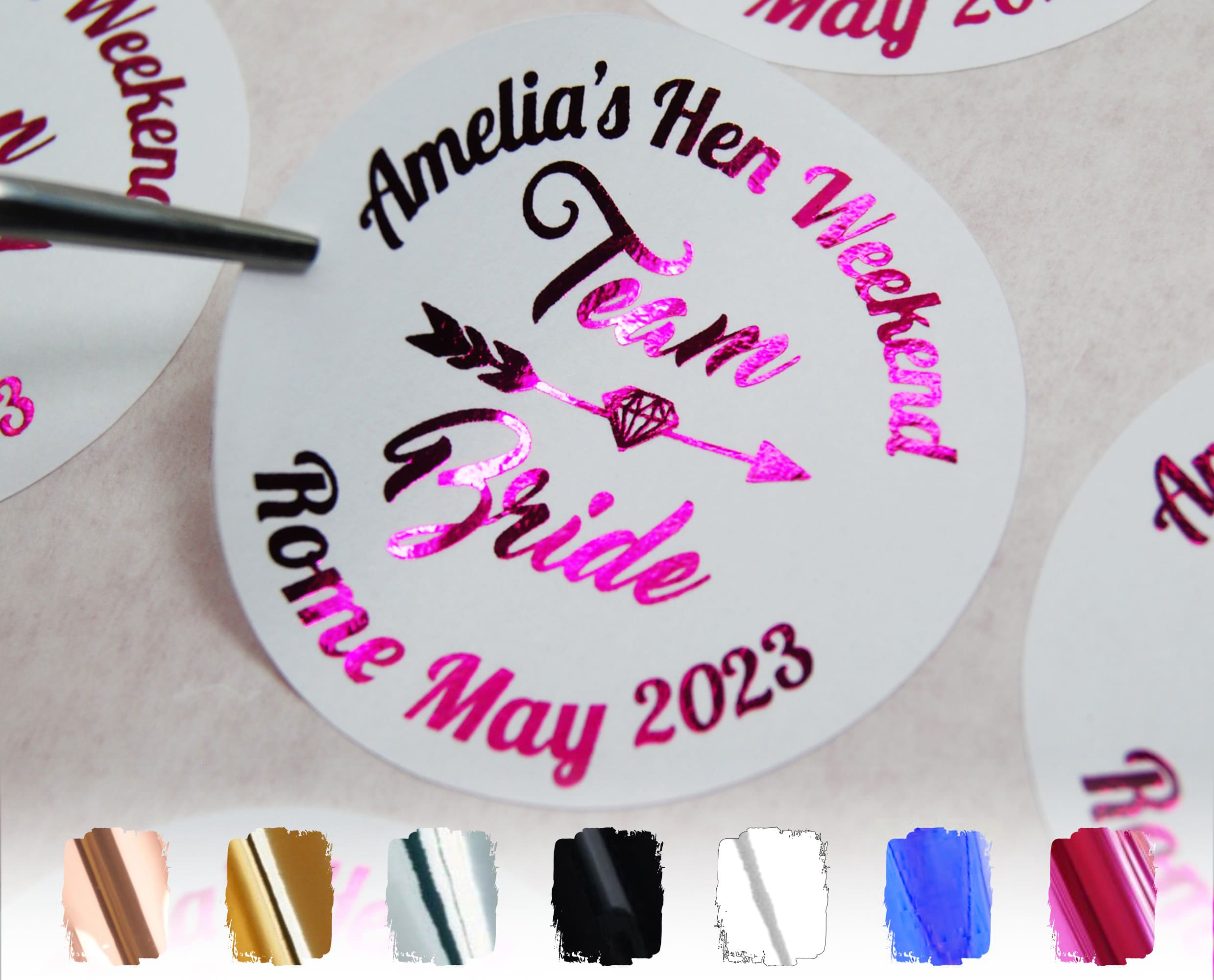 Personalised Team Bride Hen Party Stickers