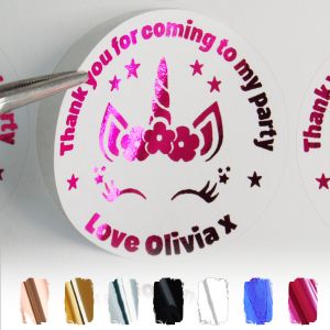 Unicorn - Thank You For Coming To My Party Personalised Stickers