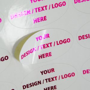 Premium Personalised Gloss White Oval Stickers
