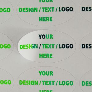 Premium Personalised Matt White Oval Stickers