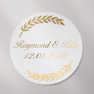 Personalised Wedding Stickers - Leaf Wreath
